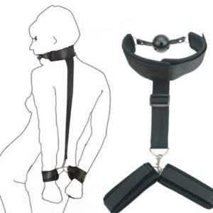 Adjustable Ball Gag with Integrated Wrist Restraints