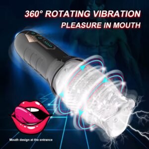 A realistic flesh-toned silicone oral simulator featuring a textured entry and deep internal ribbing for enhanced sensation.