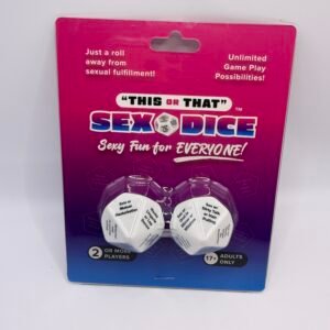 Ball & Chain "This or That" Sex Dice set featuring two 10-sided acrylic dice with 40 total activities for couples