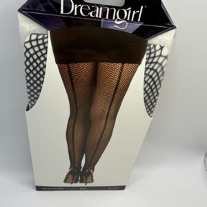 Dreamgirl Style 0011 black fishnet pantyhose featuring a classic knit pattern and a seductive reinforced back sea