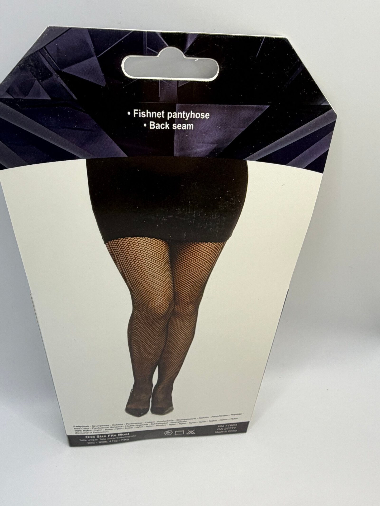 Dreamgirl Fishnet Pantyhose with Back Seam – Style 0011 – Black (One Size) - Image 2